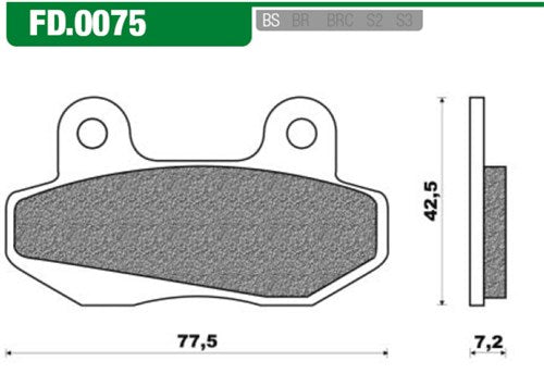 Disc brake pad fd0075 nsr china