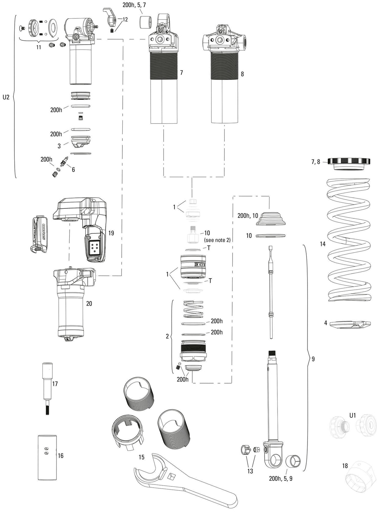Rockshox shock absorber vivid ultimate rc2t rear shock rs vivid ult. rc2t 185x55mm