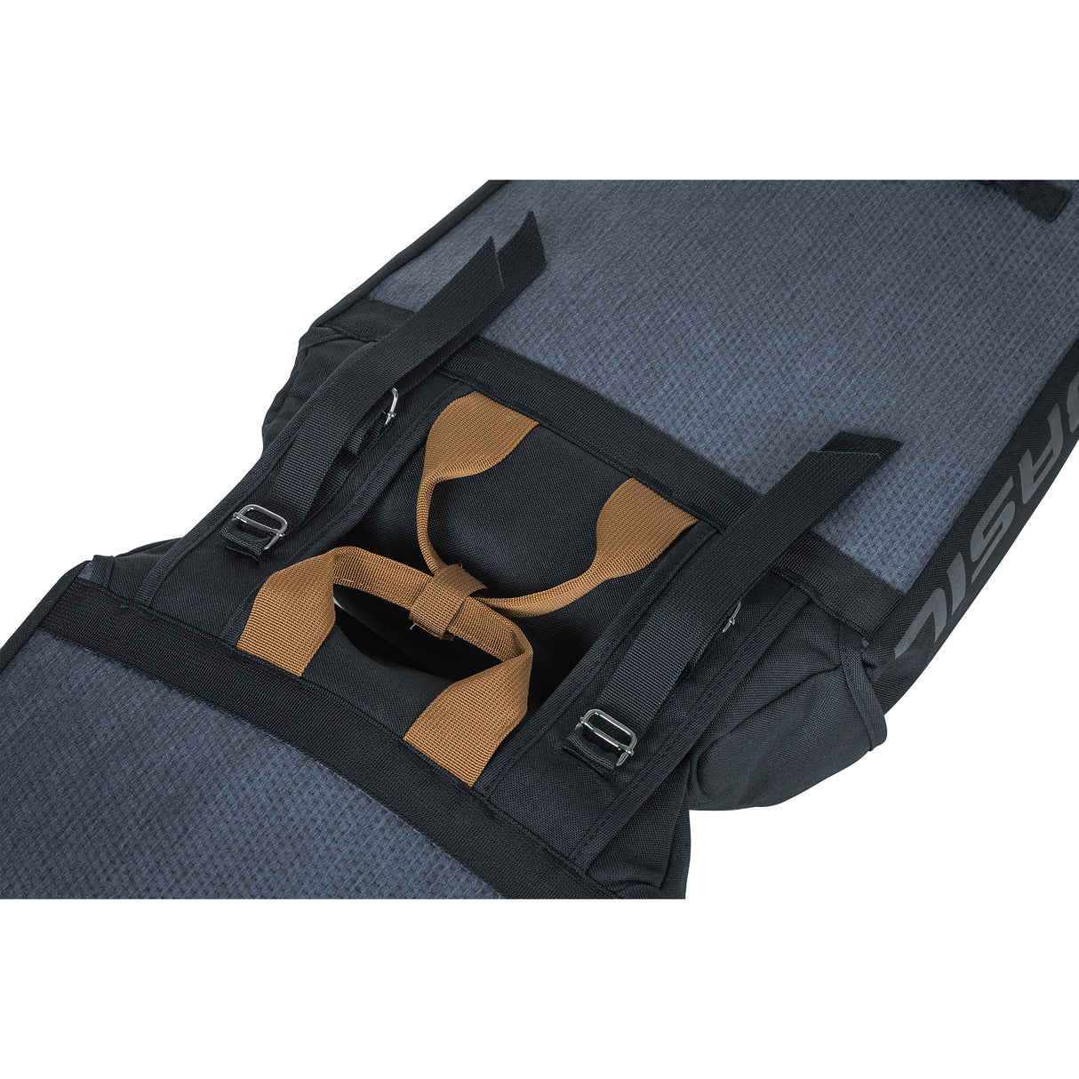 Basil Miles Double Bicycle Bag, atsparus vandeniui, Universal Bridge sistema, 34L, juodas antracitas