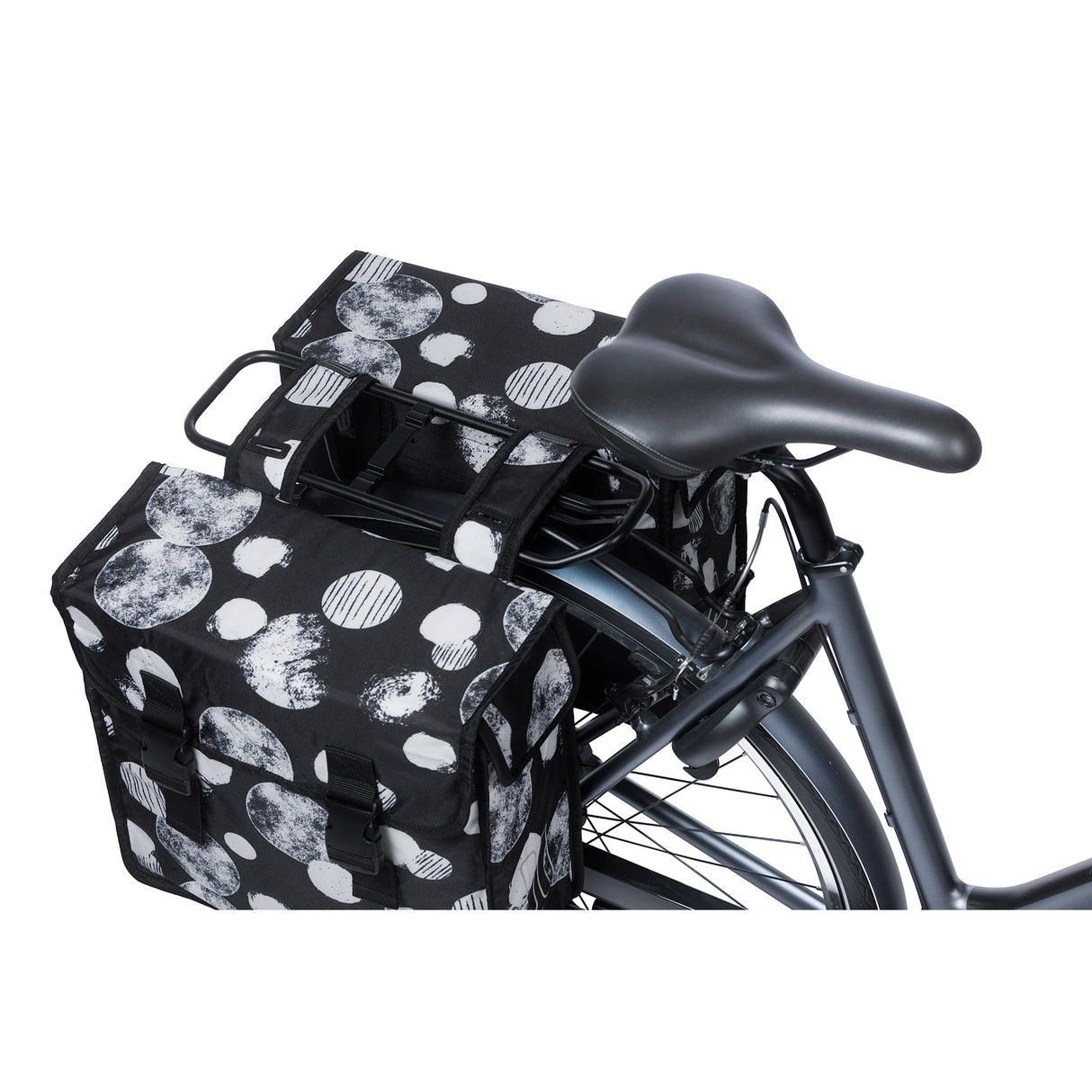 Basil Tas Mara XL Dubbel | Sphere | Zwart grijs