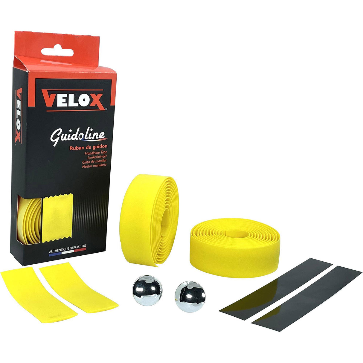 Velox -Lenker Lint Cork Gelb - 1,75 m x 30 mm - Leicht und Dämpfung - Sportliches Fahrradzubehör