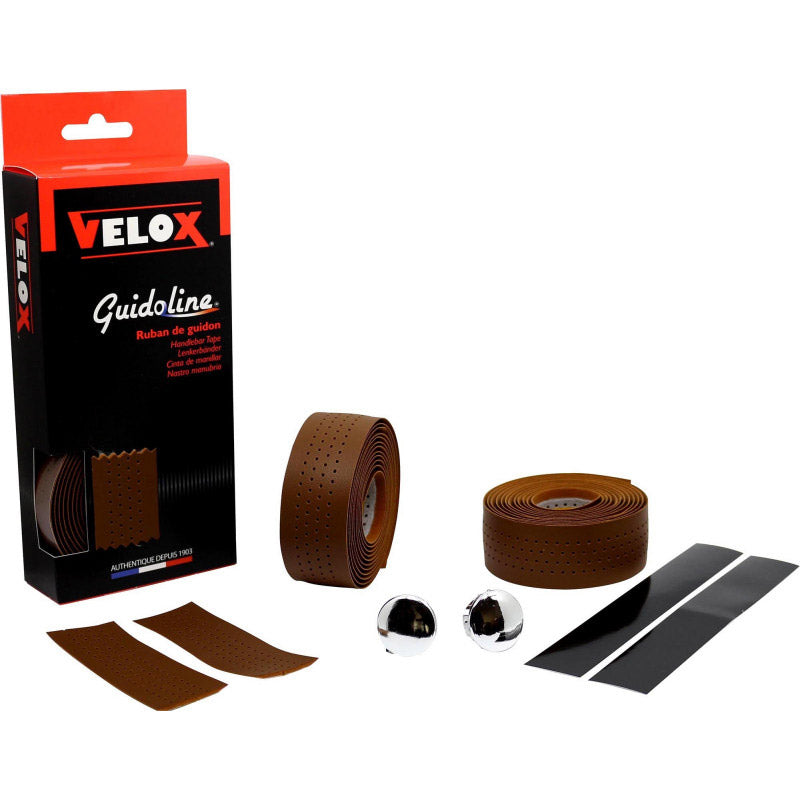 Velox handlebar tape soft perforated brown (2 pcs)