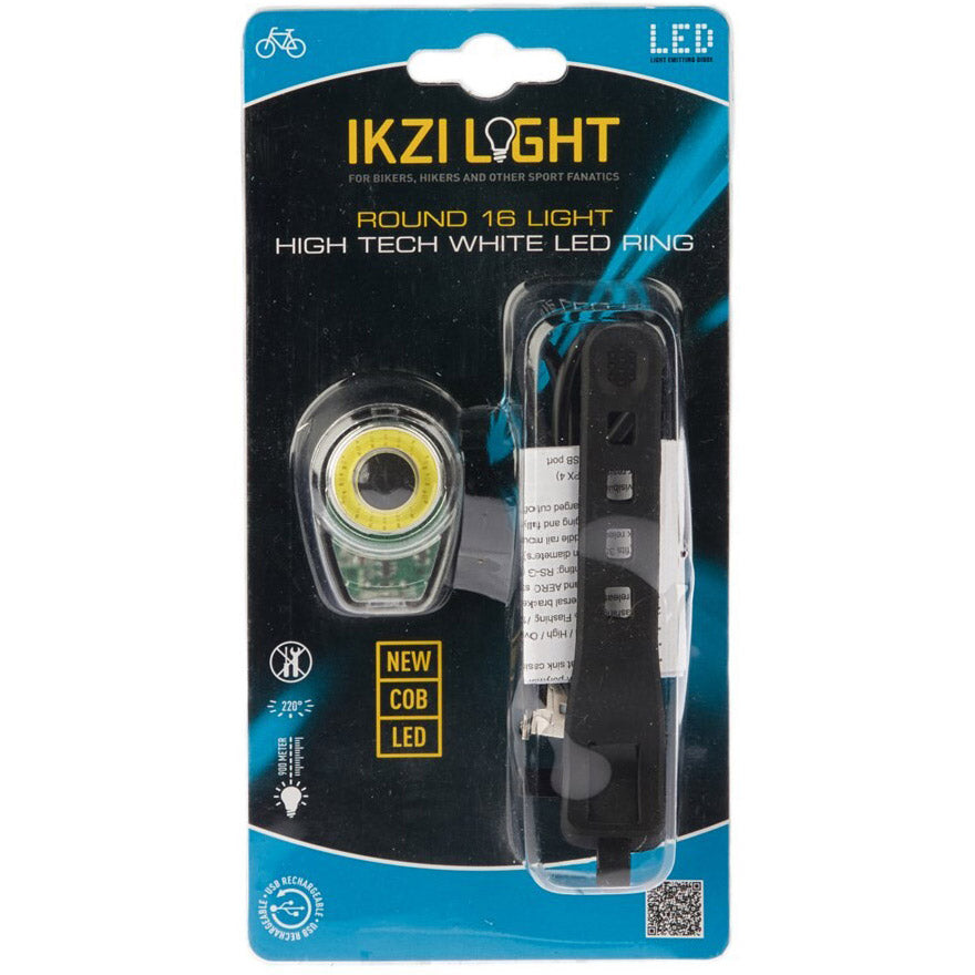 Ikzilight Headlight Ronn16 mat COB LED RING, USB Ladbar