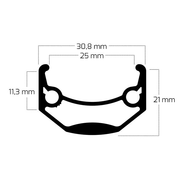 Cerchio Bobike Ryde andra 40 20 406 36g 14g cnc alu nero