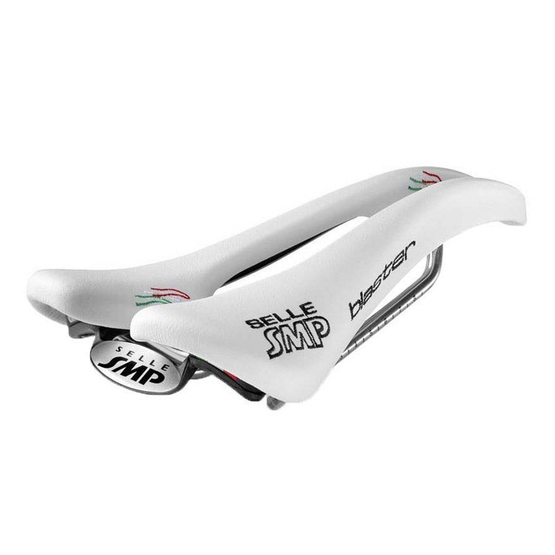 SELLE SMP SMP Saddle Pro Blaster bianco con binario in acciaio inossidabile