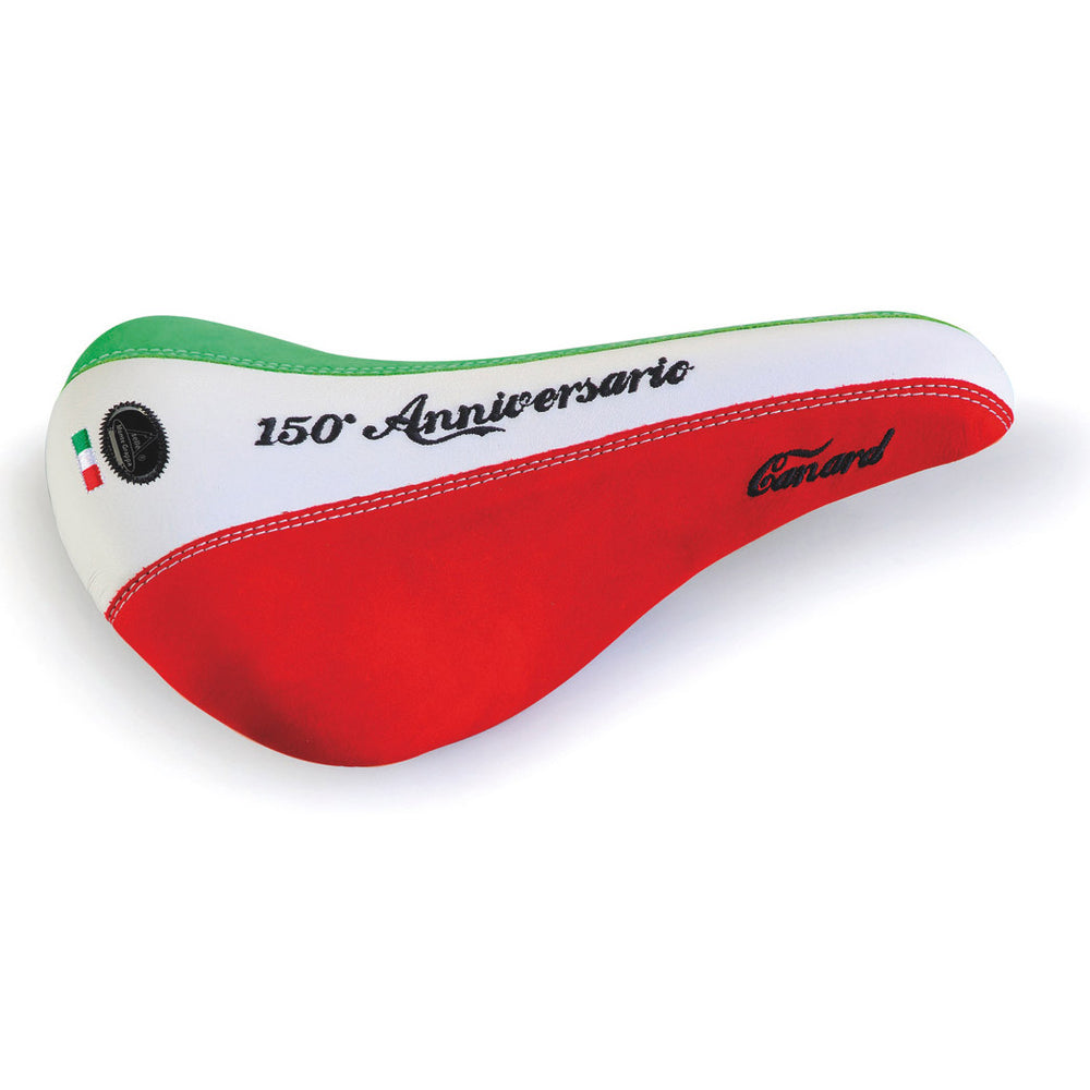 Selle monte grappa monte grappa saddle canard 150 anni. Italy leather red white gr.