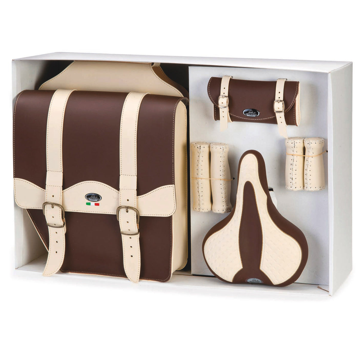 Monte Grappa Set Vintage SMG 4-piece Leather brown cream