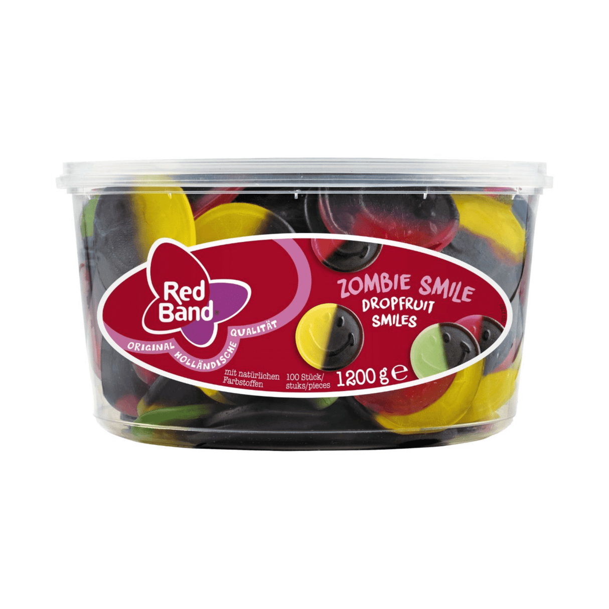 Red band licorice fruit smiles (100 pieces)