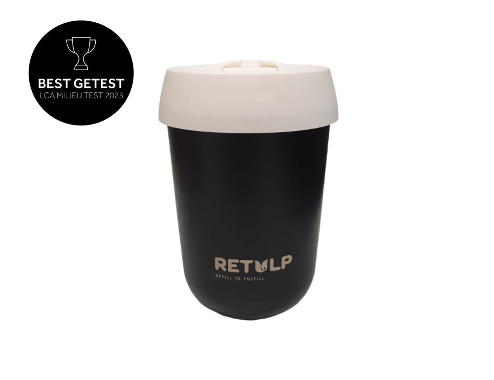 Retulp coffee cup - black - chalk white