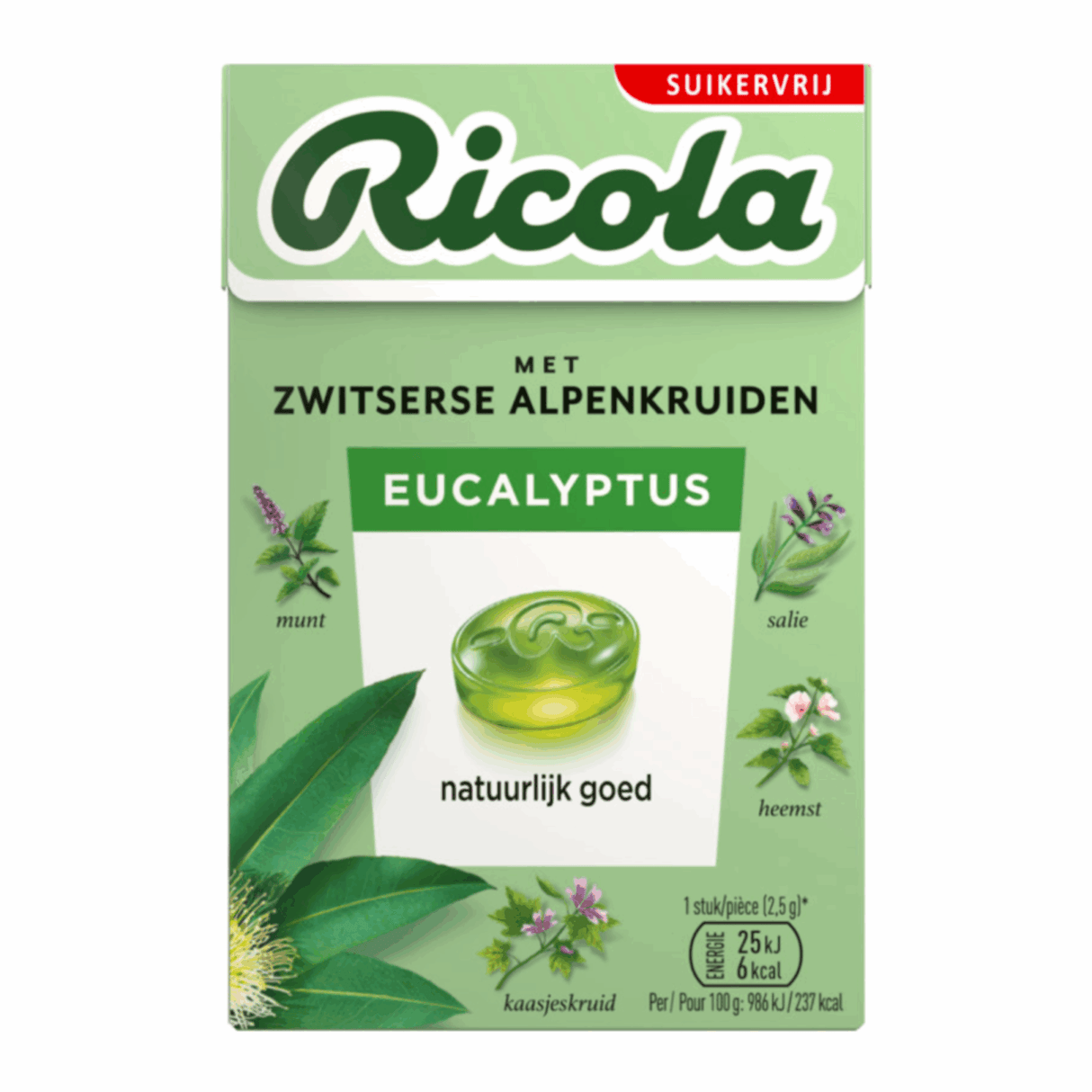 Ricola eucalyptus sugar-free (20x 50gr)