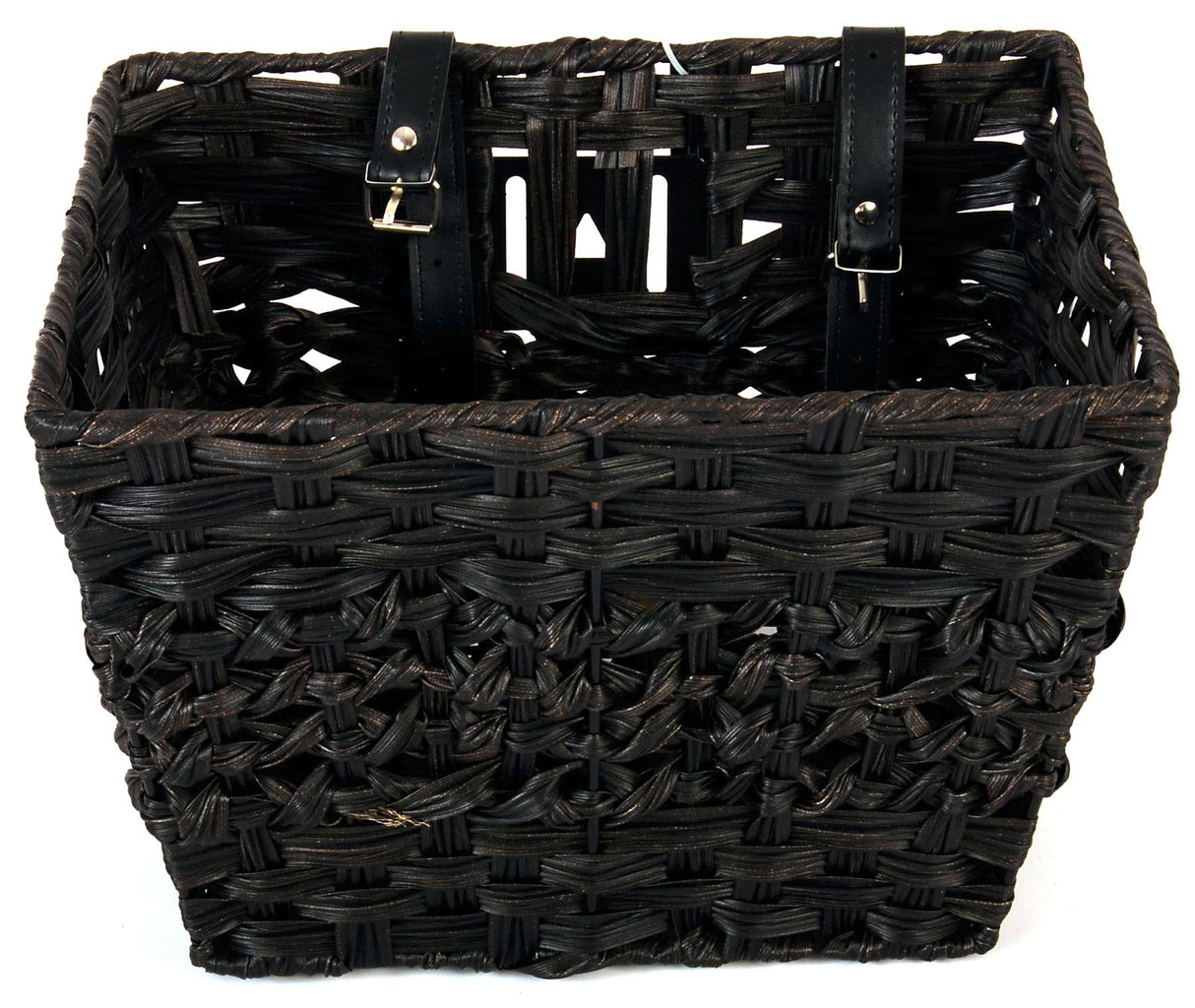 Volare Braided Wicker Bicycle Basket - Small - Black