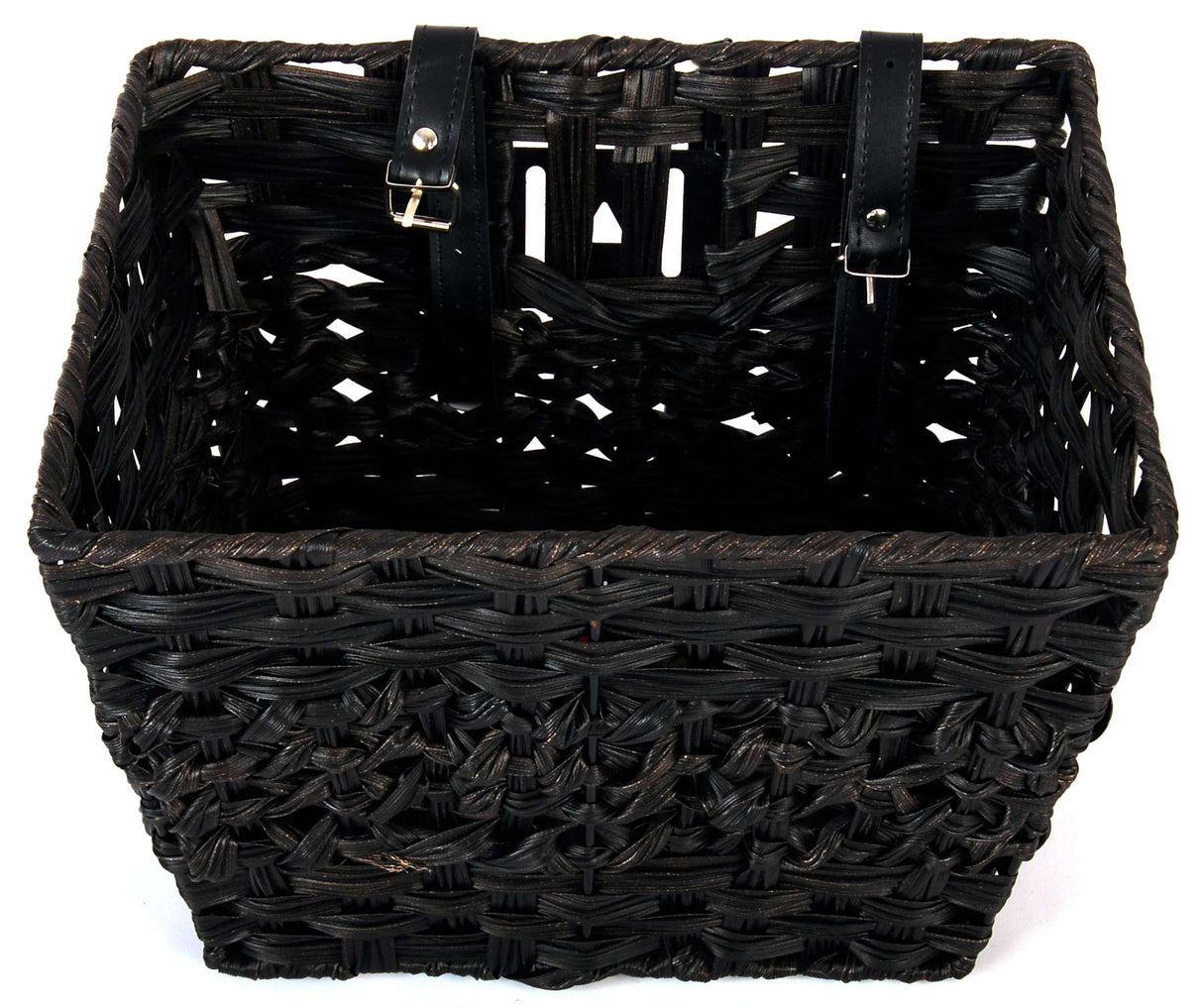Volare Braided Wicker Bicycle Basket - Small - Black