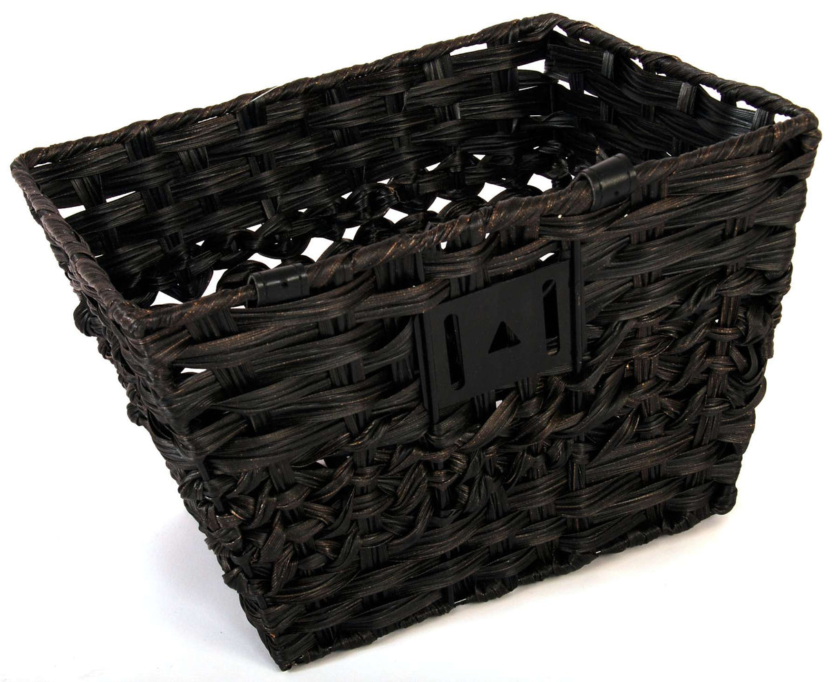 Volare Braided Wicker Bicycle Basket - Small - Black
