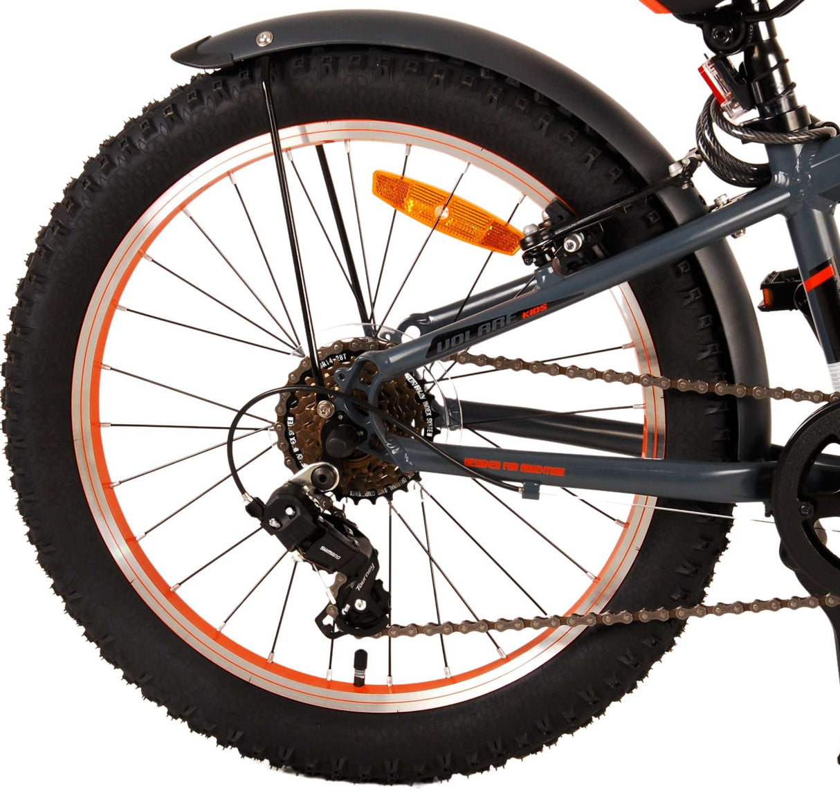 Vaikiškas dviratis Volare Rocky – 20 colių – pilkai oranžinis – 6 greičių – Prime Collection