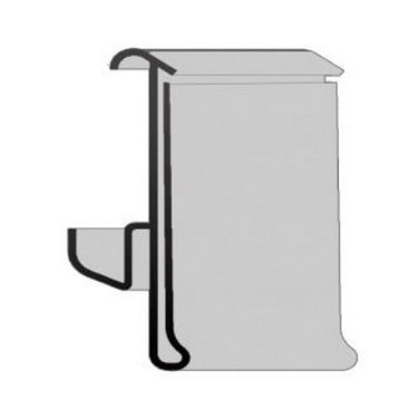 Price rail b 988 h40 (for 1000 shelves) transparent