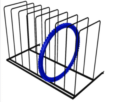 Tire compartment w.1000mm in RAL 9005