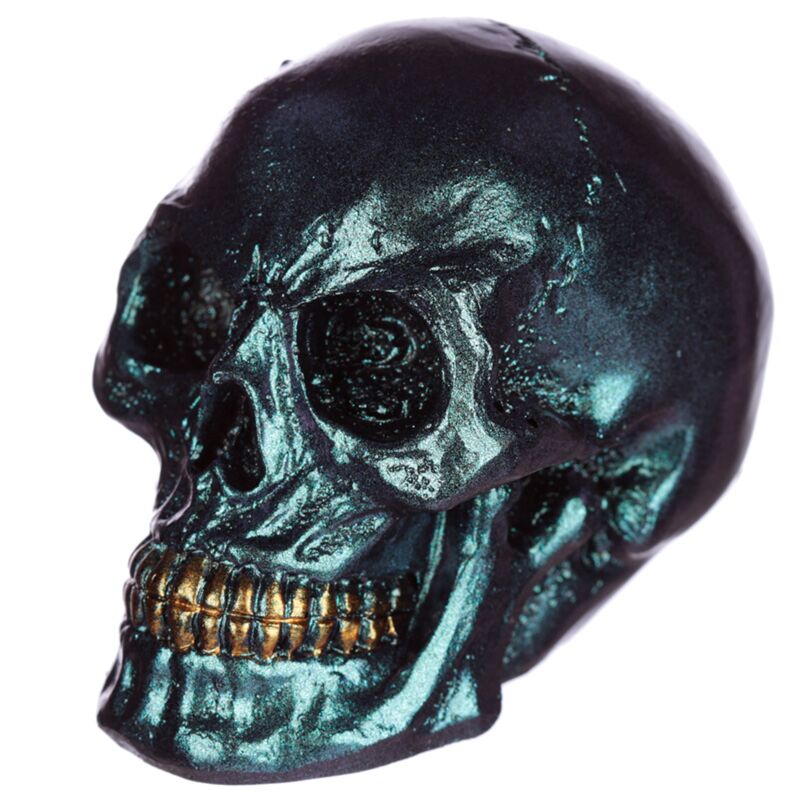 Kleines, regenbogenfarbenes Totenkopf-Wohnaccessoire