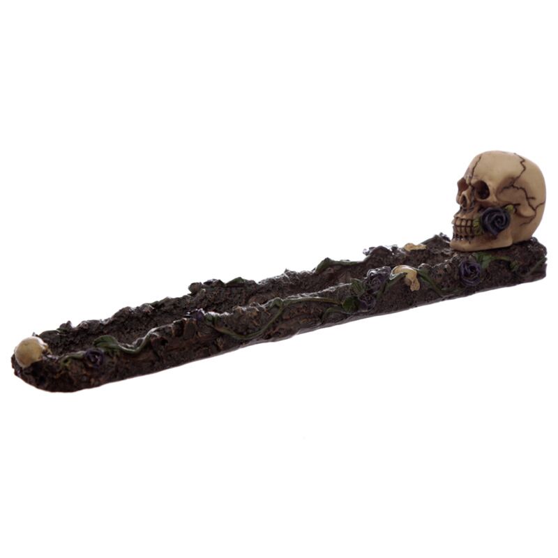 Skull rose incense holder