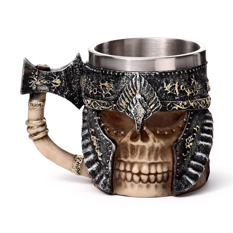 Ax handle armed skull decorative tankard