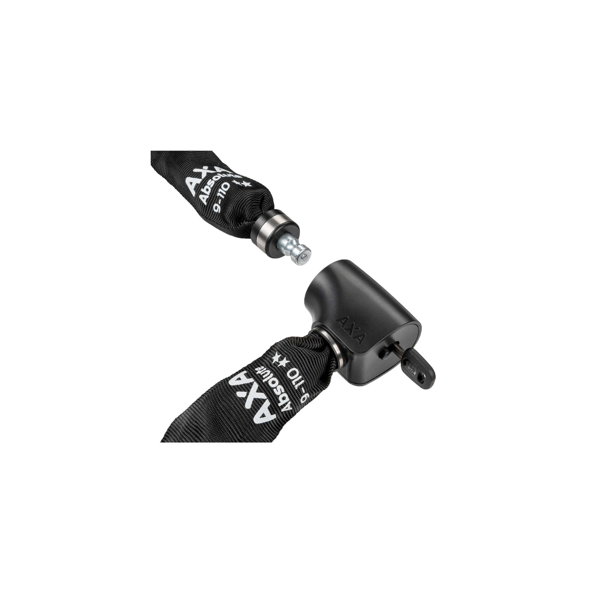 Axa absolute 9-110 kedjelås i kombination med tracker, 110 långa 9mm länkar. konst**.