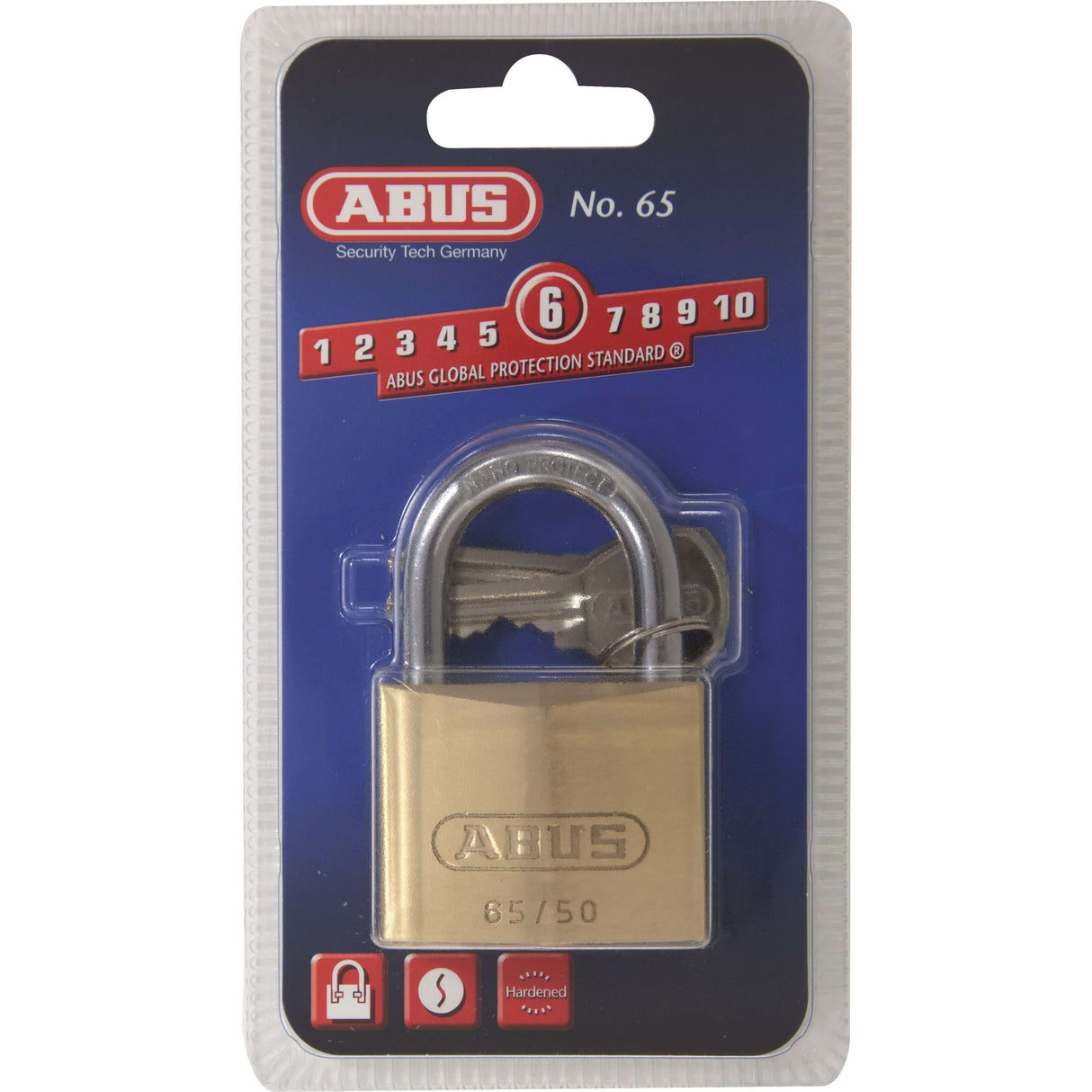 Pacchetto di ottone abus 65 50mm oro - 7 cm