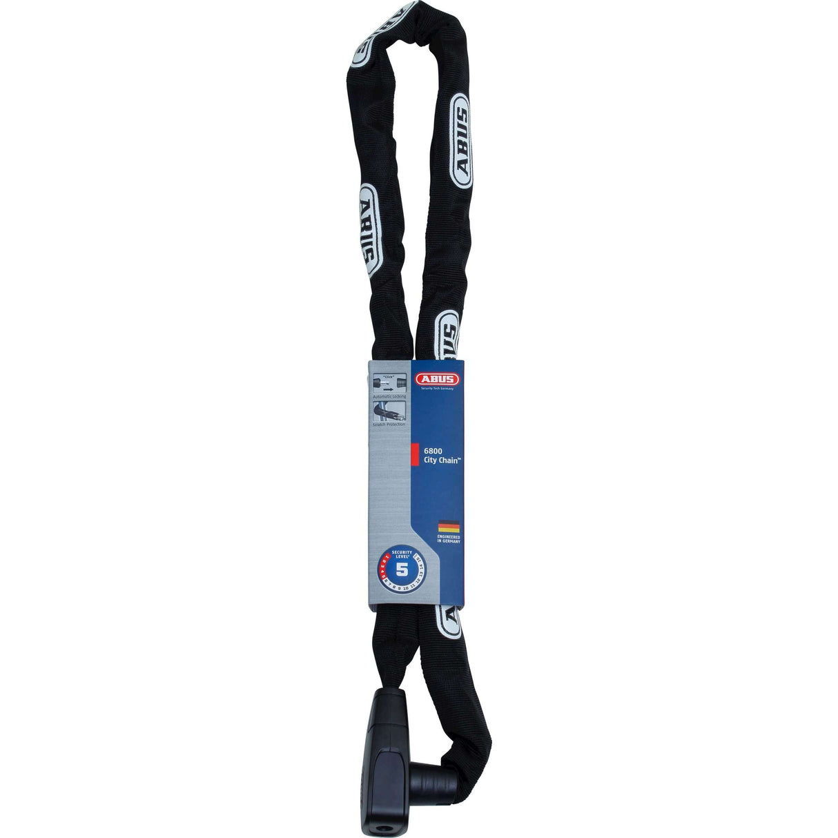 Abus CityChain 6800 110 Black - 5 mm d'épaisseur - serrure de clé