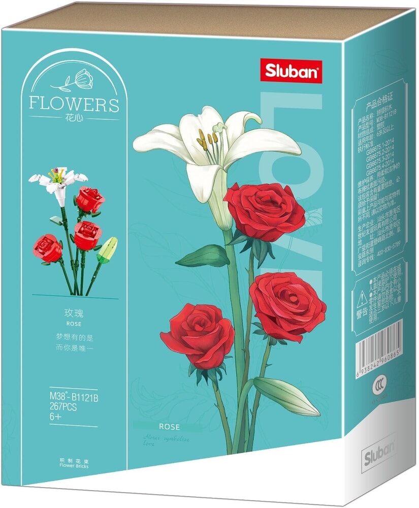 Sluban flowers roos (m38-b1121b)