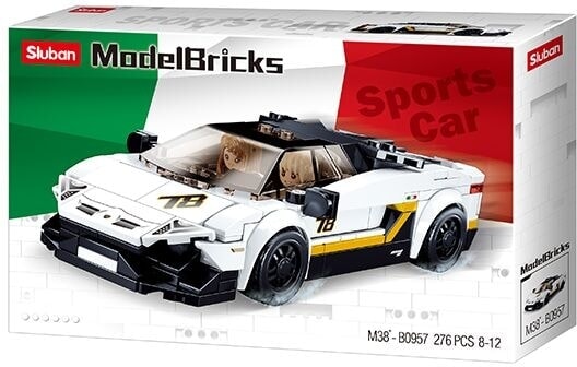 Sluban modelbricks italiaanse supercar wit (m38-b0957)