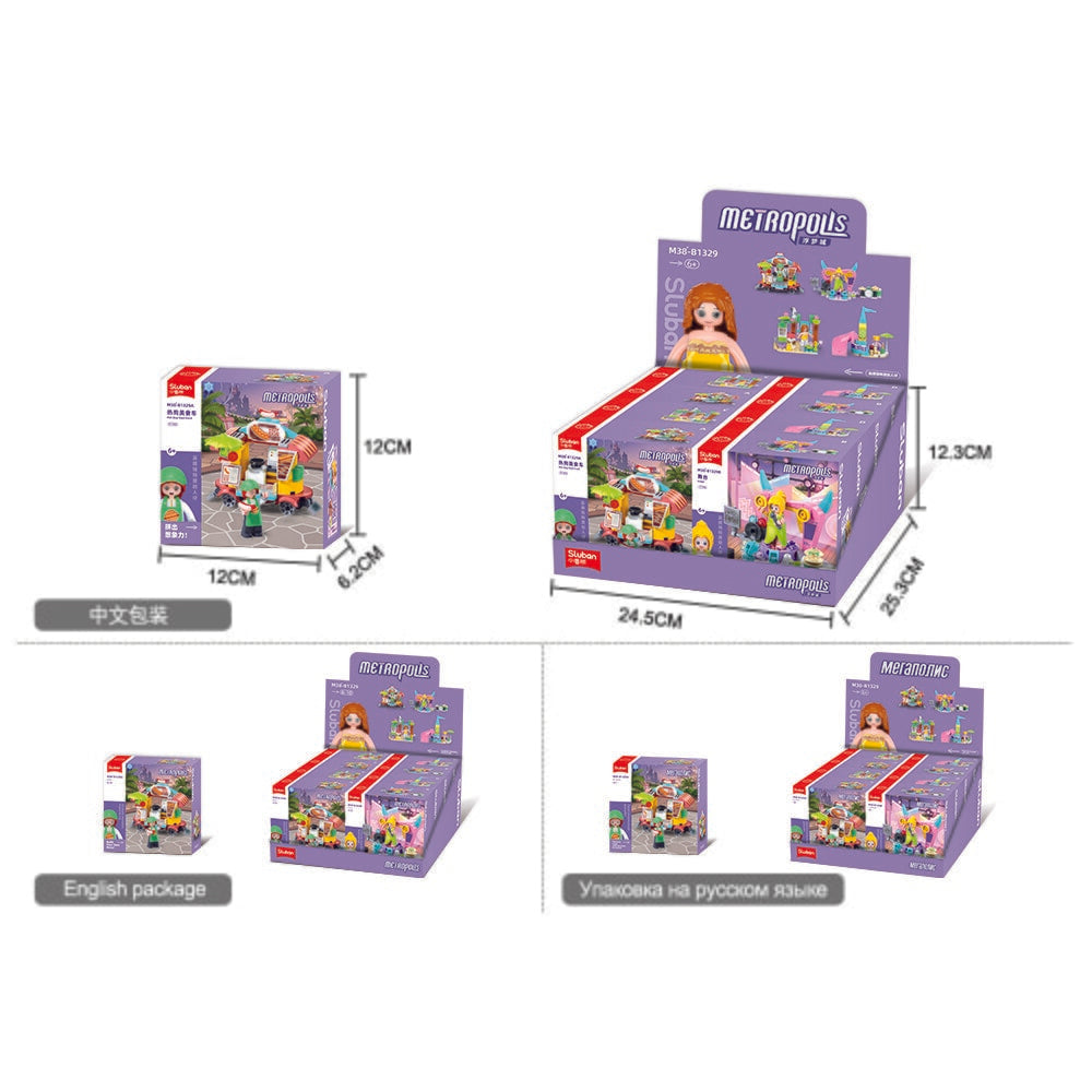 Sluban metropolis entertainment 4 types 8 in een doos metropolis (m38-b1329)