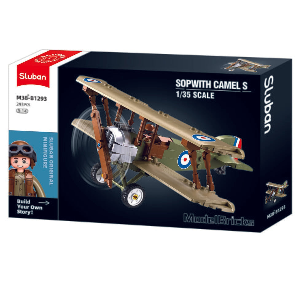 Sluban modelbricks jachtvliegtuig sopwith camel s 1 35 (m38-b1293)