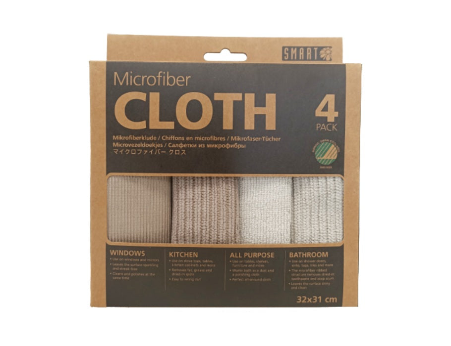 Smart microfiber cleaning cloths - gray beige - 4 pcs.
