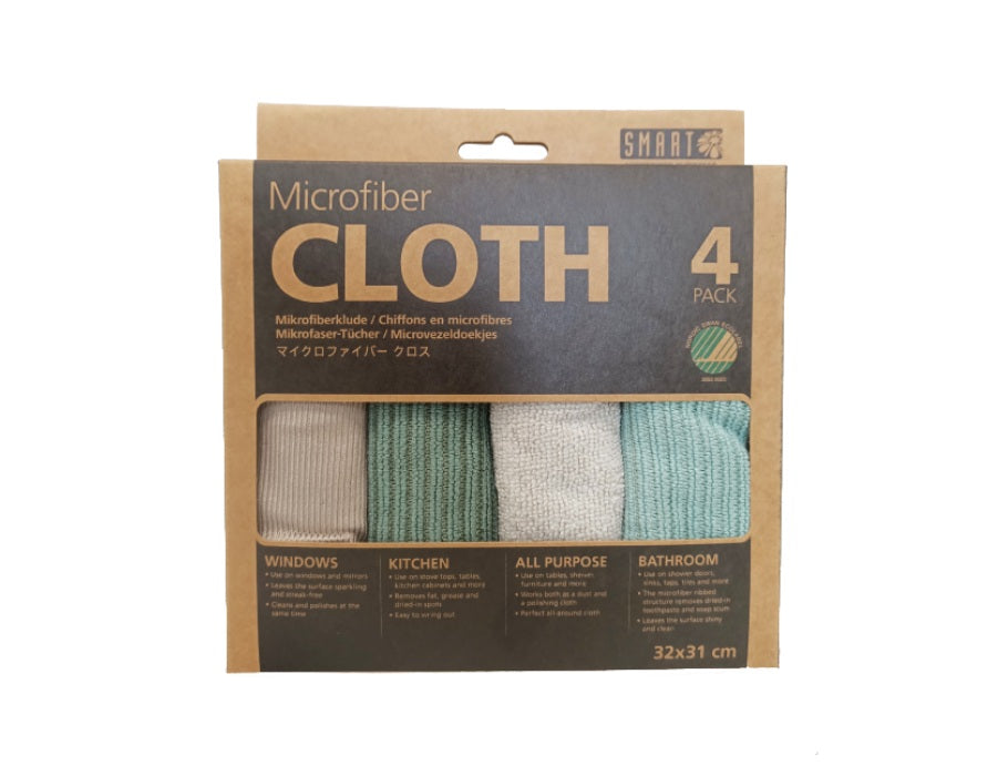 Smart microfiber cleaning cloths - gray-green - 4 pcs.