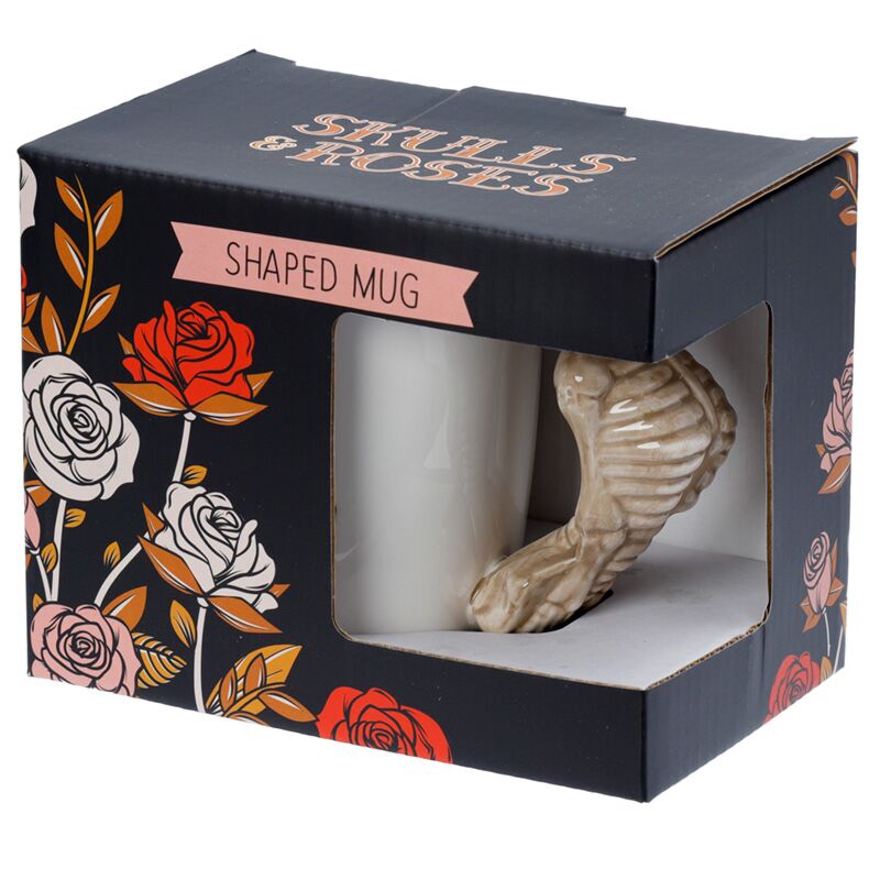 Skelet - gevormd handvat keramiek mok