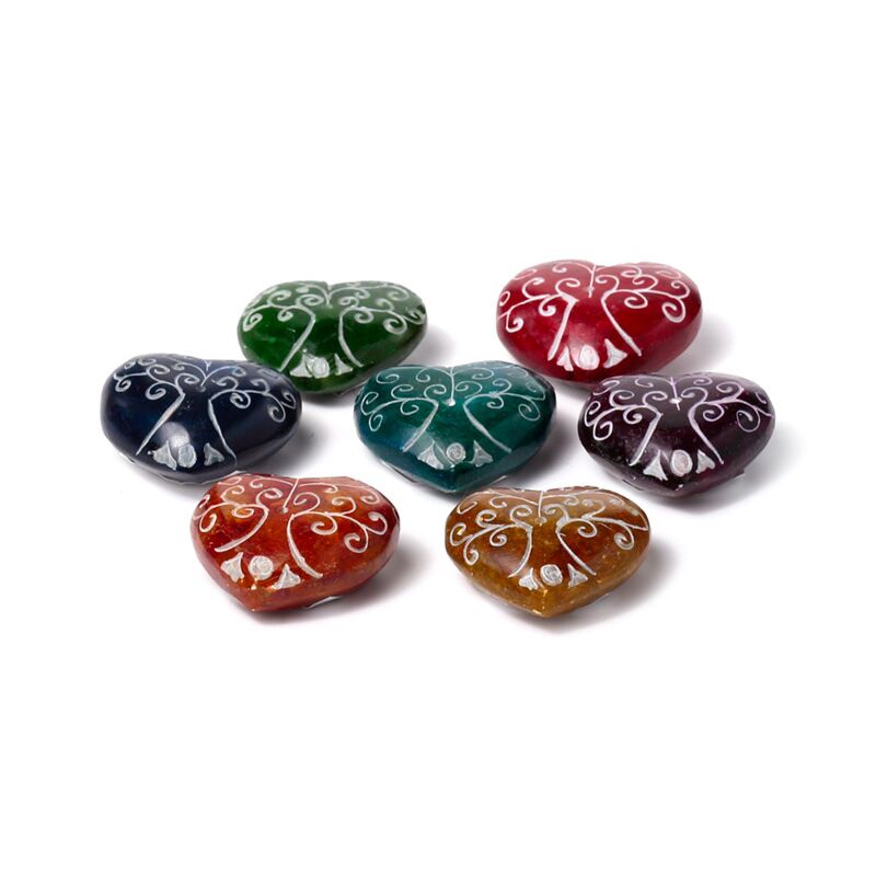 Soapstone Chakra Hart Tree ou Life Encens Sticks Sticks