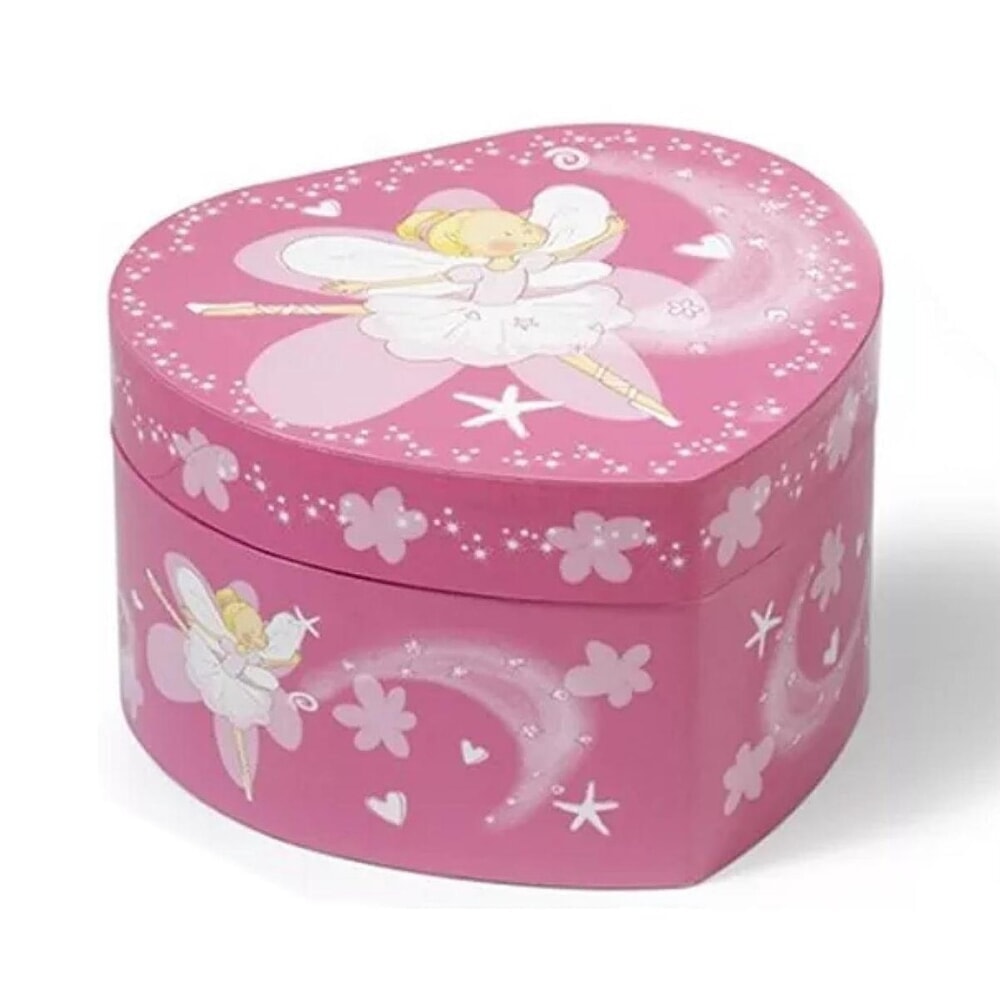 Simply for kids wooden jewelry box heart with elf