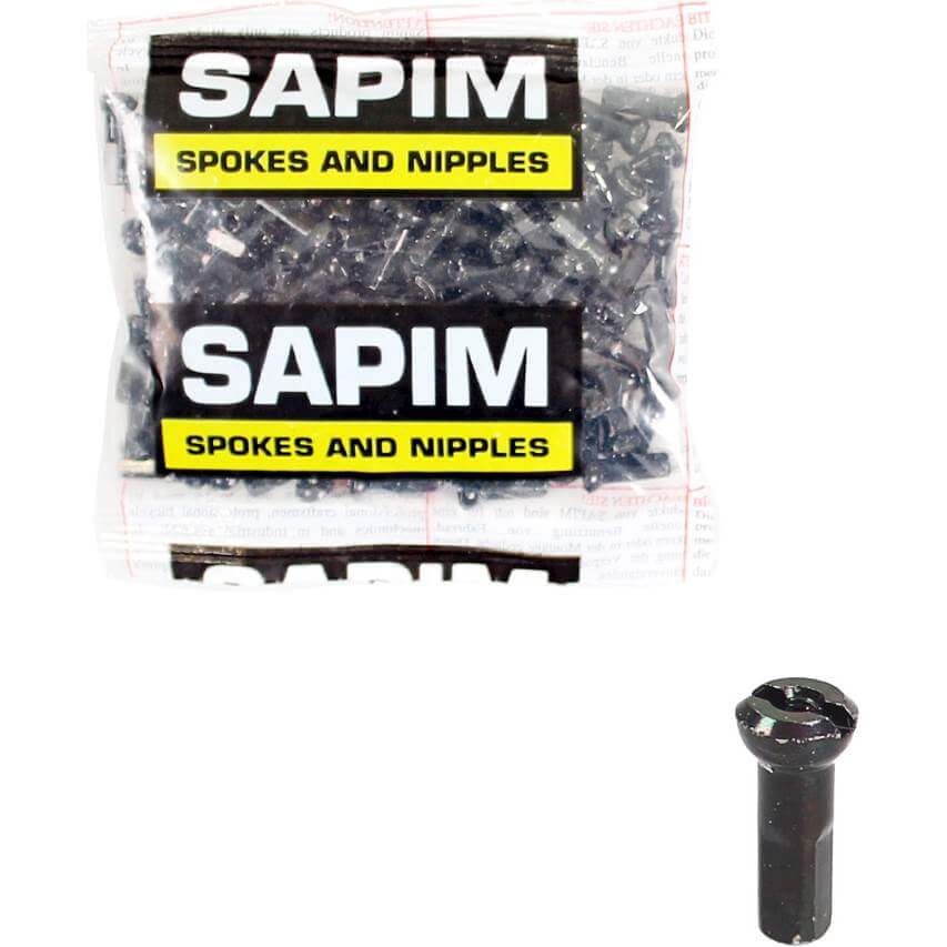 Sapim Spoke Nipple SP14 Black Bag (100 Pieces)