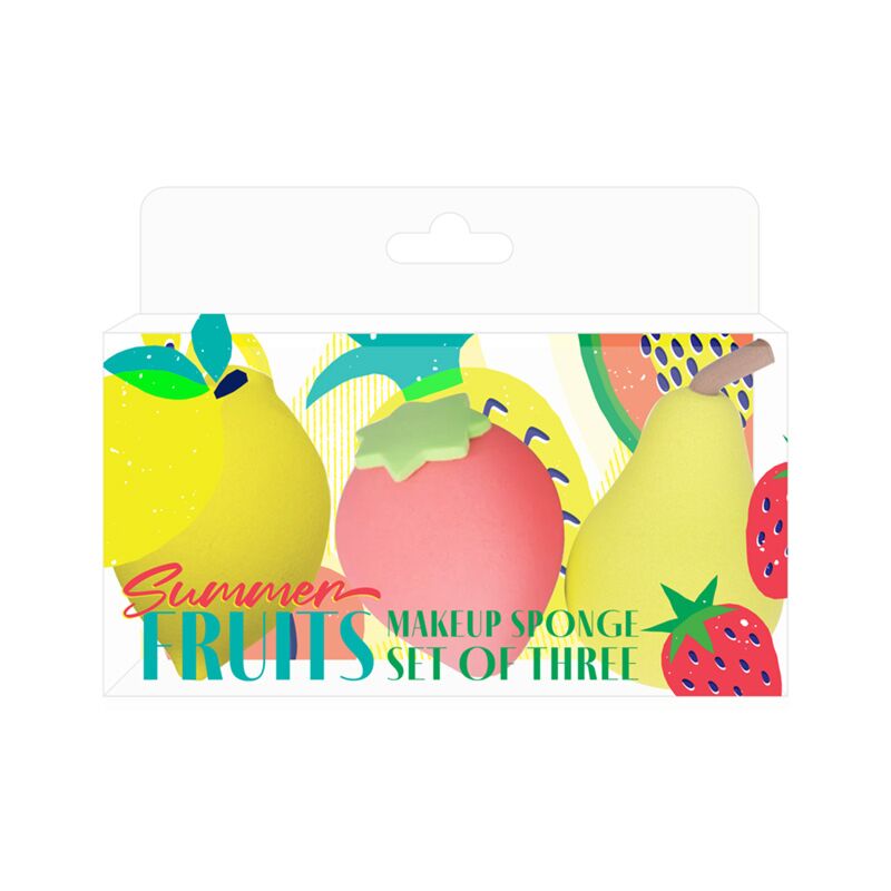 Summer fruit set of 3 makeup sponges