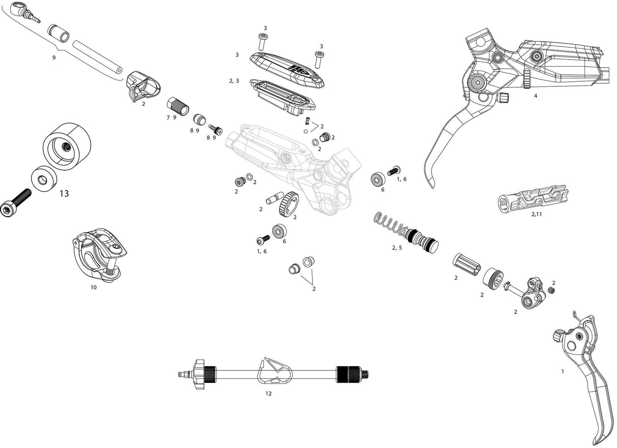 Sram brake lever brake lever g2 ultimate bl. rainbow