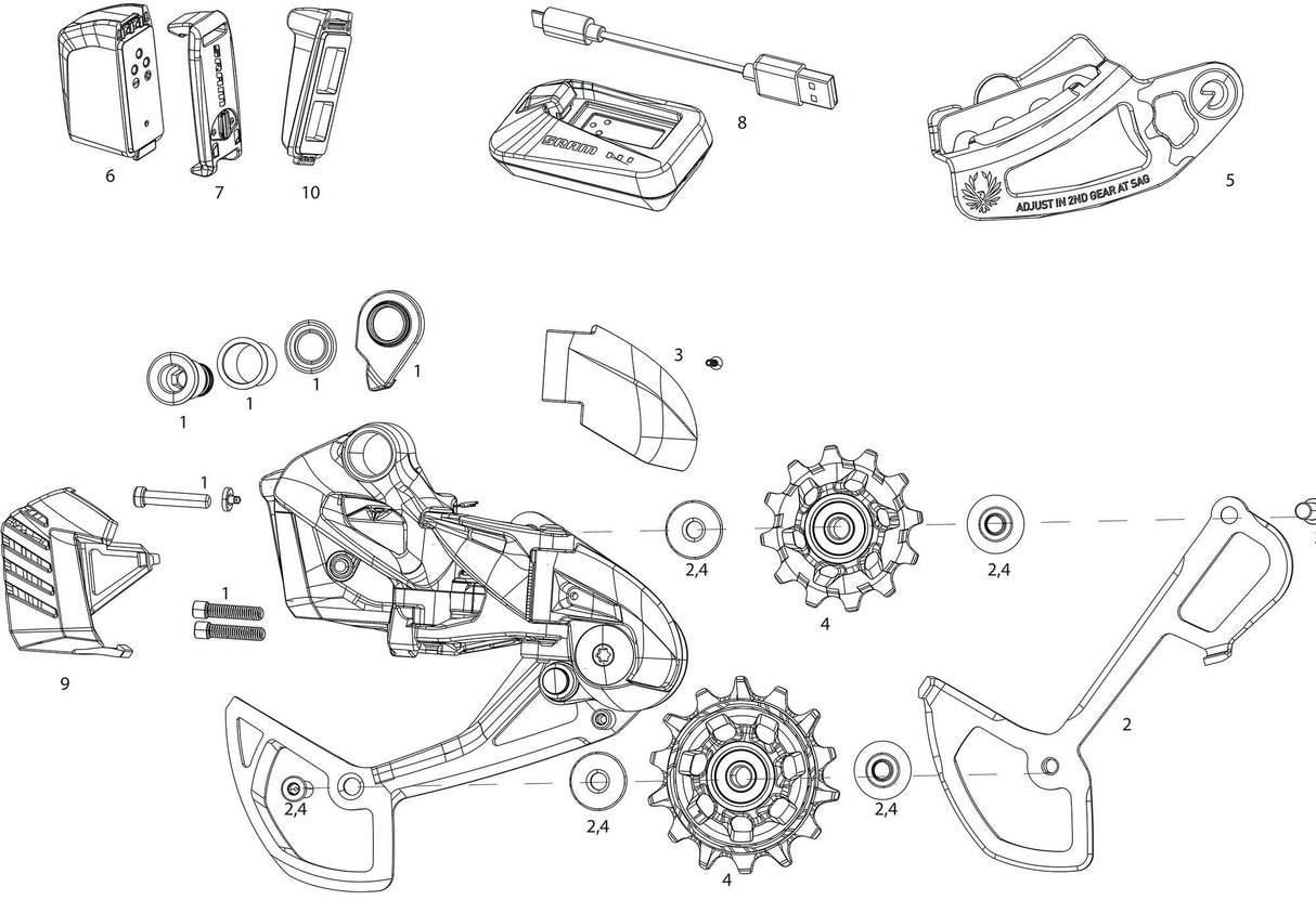 Sram rear derailleur gx eagle axs rear derail. gx eagle axs 12sp lunar