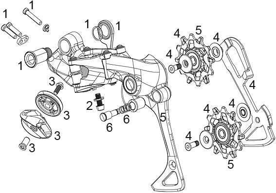 Sram rear derailleur x01 dh rear derail. x01 dh short cage 26t