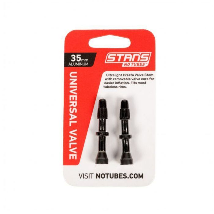 Stans stan's valve stem aluminum (pair) - universal, presta - black - 35mm