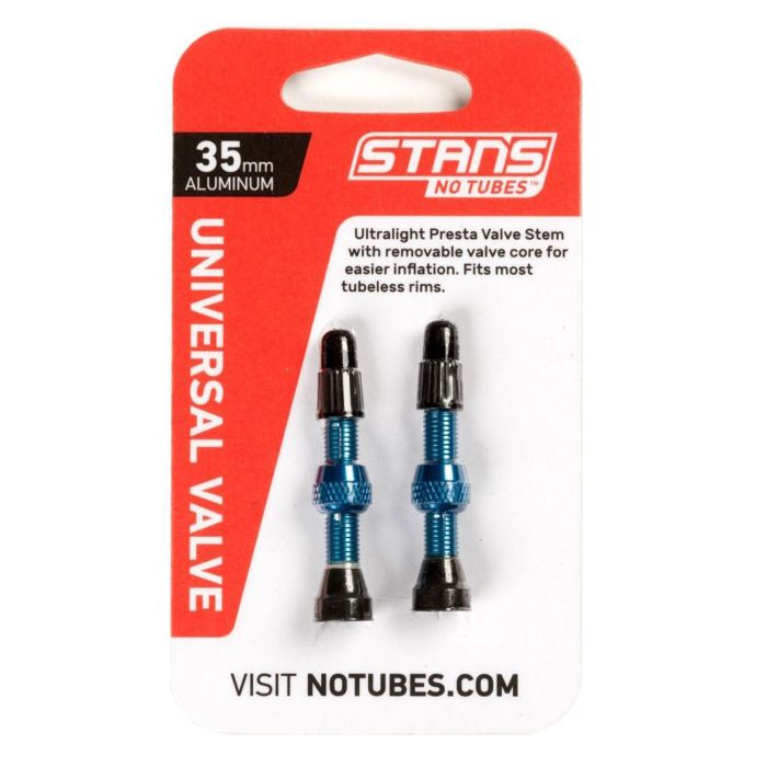 Stans stan's valve stem aluminum (pair) - universal, presta - blue - 35mm