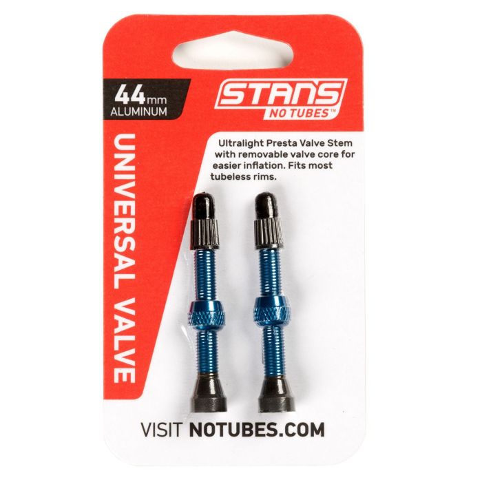 Stan's valve stem aluminum (pair) - universal, presta - blue - 44mm