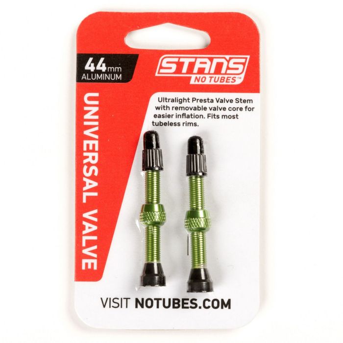 Stans stan's valve stem aluminum (pair) - universal, presta - green - 44mm
