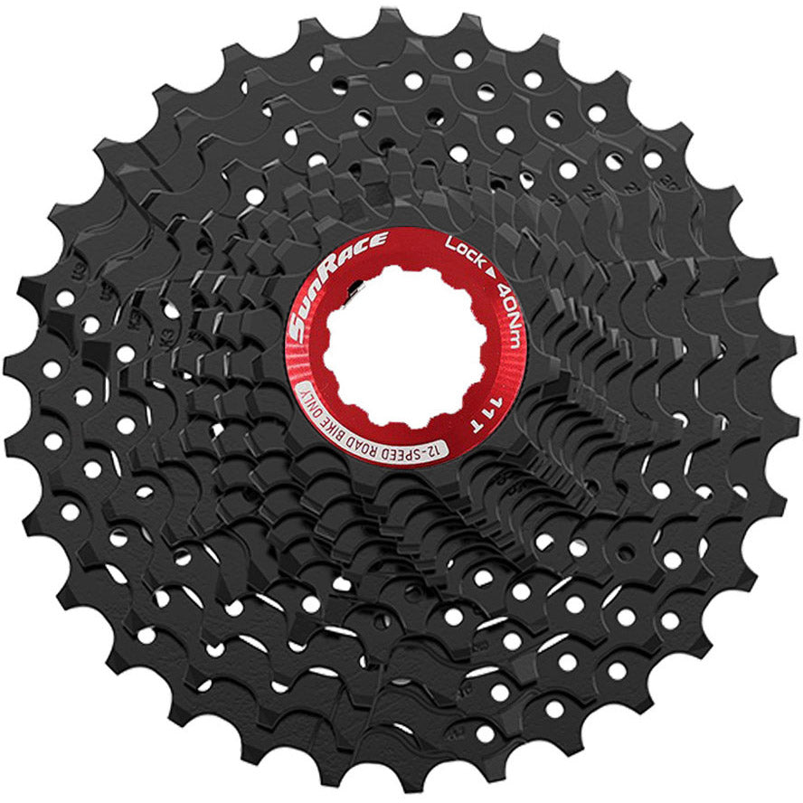 Rock Machine Sunrace Cassette CSRZ800 12V 11-30T Sort rød