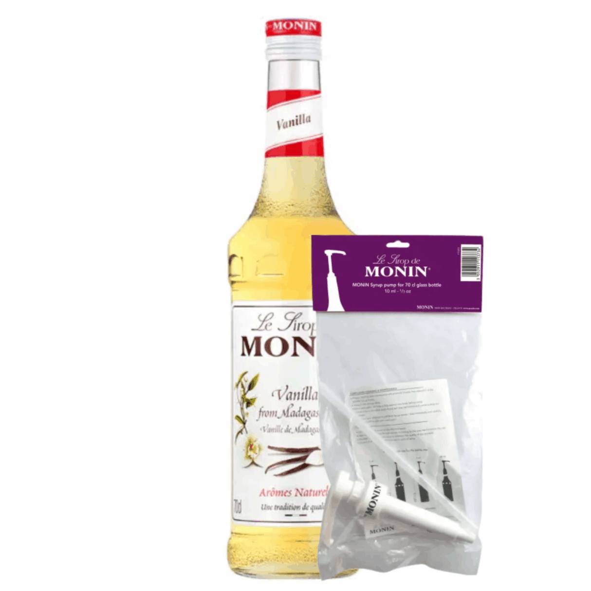 Sirope Monin vainilla (70 cl) + bomba de sirope (10ml)