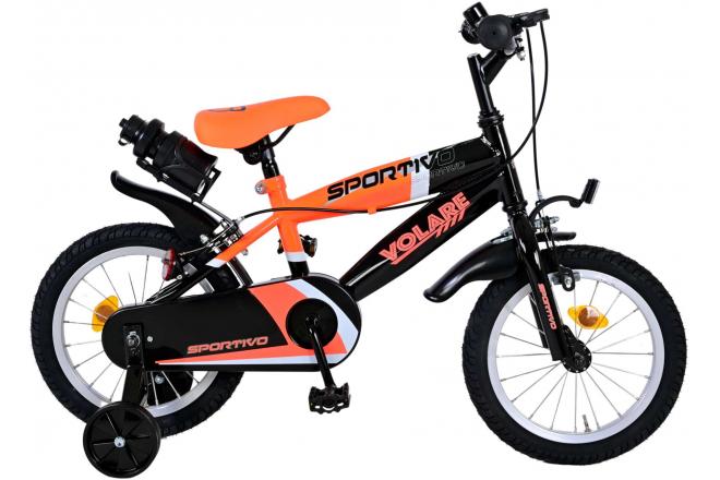 Valorare SportVo Children's Bike Boys da 14 pollici Neon Oranje Black Freni a due mani