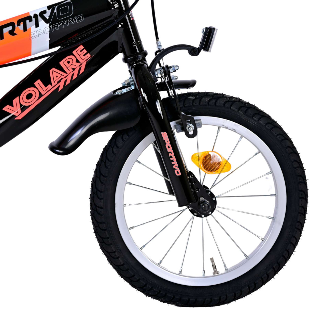 Valorare SportVo Children's Bike Boys da 14 pollici Neon Oranje Black Freni a due mani