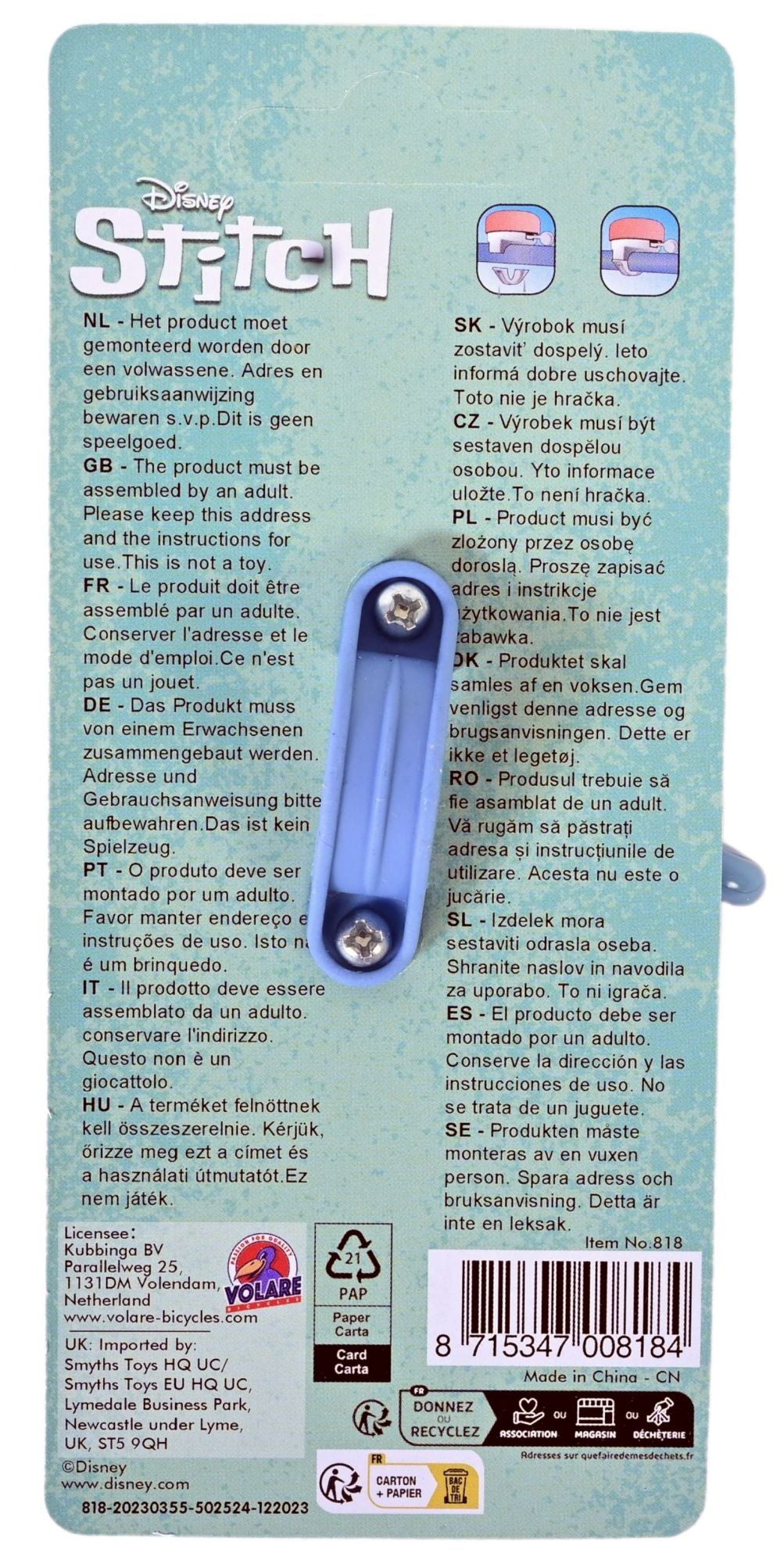 Timbre de bicicleta con puntada Stich | 2 piezas