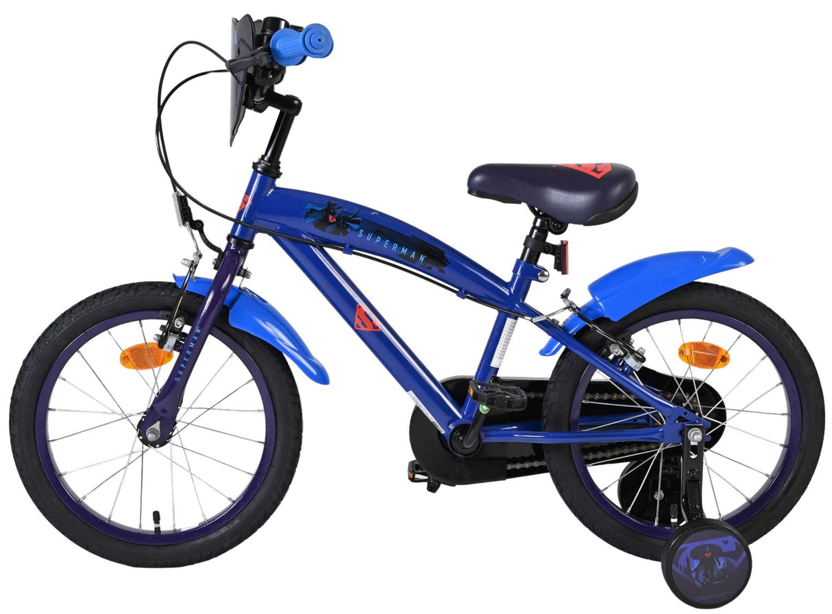 Superman children's bicycle - boys - 16 inch - blue - two hand brakes